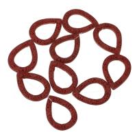 perla, Lacrima, lavorato & cavo, rosso scuro, 42x31x5mm, 10PC/filo, Venduto per Appross. 17 pollice filo