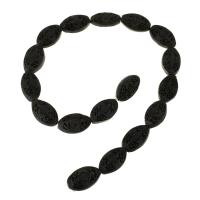 Bead, udskårne, sort, 23x14x8mm, 17pc'er/Strand, Solgt Per Ca. 15.5 inch Strand