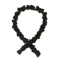 grânulos, miçangas, esculpida, preto, 28x16x9mm, 15PCs/Strand, vendido para Aprox 16.5 inchaltura Strand