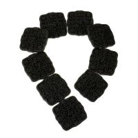 Bead, Square, udskårne, sort, 43x43x9mm, 9pc'er/Strand, Solgt Per Ca. 16 inch Strand