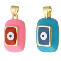 Evil Eye Pendants Brass gold color plated fashion jewelry & DIY & evil eye pattern & enamel Approx 3mm Sold By Lot