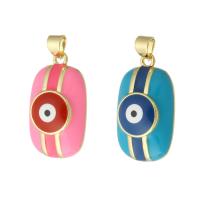 Evil Eye Pendants Brass gold color plated fashion jewelry & DIY & evil eye pattern & enamel Approx 3mm Sold By Lot