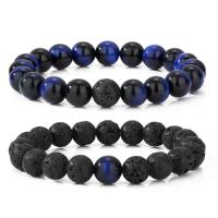 Gemstone Bracciali, Pietra naturale, Cerchio, unisex & anti-fatica & stili diversi per la scelta, nessuno, 8mm, Lunghezza Appross. 19-28 cm, Appross. 2PC/set, Venduto da set