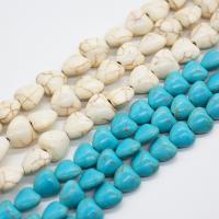 Syntetický Turquoise Korálek, Srdce, DIY & různé velikosti pro výběr, více barev na výběr, Prodáno za Cca 14.96 inch Strand