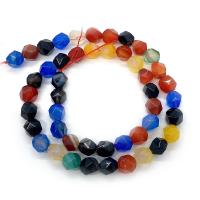 Naturlige regnbue Agate perler, Flerfarvet agat, Runde, Star Cut Faceted & du kan DIY & forskellig størrelse for valg, blandede farver, Solgt Per Ca. 14.96 inch Strand