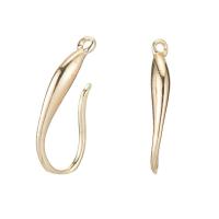 Blås Hook Earwire, Mässing, 14K guldfyllt, DIY, gyllene, nickel, bly och kadmium gratis, 6x17mm, Säljs av Par