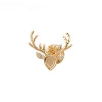 Prás Torthaí Dealg, Antlers, 14K óir líonadh, micrea réiteach zirconia ciúbach, órga, nicil, luaidhe & caidmiam saor in aisce, 7.5x8.8mm,25.5x21mm, 5ríomhairí pearsanta/Lot, Díolta De réir Lot