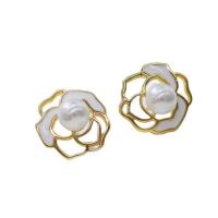 Brass Peg Bail Flower 14K gold-filled DIY & enamel golden nickel lead & cadmium free 4.5mm Sold By Lot