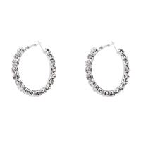 Zinc Alloy Hoop Earring, Donut, plated, verschillende stijlen voor de keuze & voor vrouw & met strass, nikkel, lood en cadmium vrij, Verkocht door pair