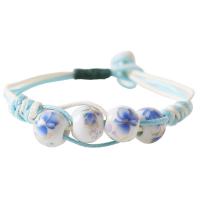 Pulsera de Porcelana, con cordón poliéster, hecho a mano, para mujer, más colores para la opción, longitud aproximado 21 cm, Vendido por UD