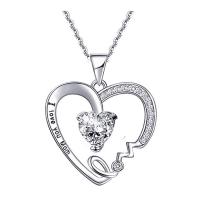 Cubic Zirconia Micro Pave Brass Pendant Heart plated micro pave cubic zirconia & for woman Sold By PC