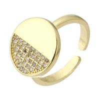 metal Anillo de dedo Cuff, Esférico, chapado en color dorado, Ajustable & Joyería & micro arcilla de zirconia cúbica & para mujer, dorado, 14.50mm, tamaño:6.5, 10PCs/Grupo, Vendido por Grupo