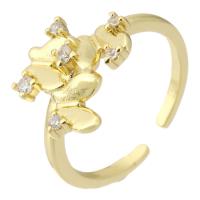 Cubi Circonia Micro Pave anello in ottone, placcato color oro, Regolabile & gioielli di moda & Micro spianare cubic zirconia & per la donna, dorato, 13mm, Misura:7, 10PC/lotto, Venduto da lotto