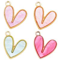 Colgantes de Aleación de Zinc en Forma de Corazón, con Acrílico, chapado en color dorado, Bricolaje, más colores para la opción, libre de níquel, plomo & cadmio, 18x15mm, 100PCs/Bolsa, Vendido por Bolsa