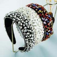 Hair Bands Pleuche with Glass Rhinestone & Zinc Alloy fashion jewelry & for woman & with rhinestone Sold By PC