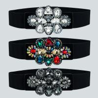 dekorativ Belt, Klud, for kvinde & med rhinestone, flere farver til valg, 95mm,50mm, Længde Ca. 28.34 inch, Solgt af PC