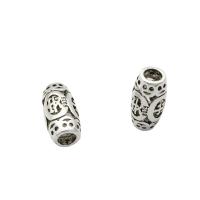 925 sterling ezüst gyöngy, 925 ezüst, DIY & üreges, 6x12mm, Lyuk:Kb 2.5mm, Által értékesített PC