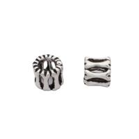 Perles en argent sterling 925, os, Vintage & DIY & creux, 7x6.30mm, Trou:Environ 3.5mm, Vendu par PC