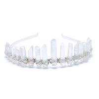 Tiaras, Quartzo natural, with liga de zinco, para mulher, branco, 13-13.5cm, vendido por PC