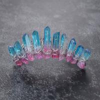 Dekoratív Hair Combs, Természetes Quartz, -val Cink ötvözet, a nő, több színt a választás, 13-13.5cm, Által értékesített PC