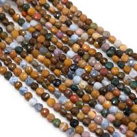 Ocean Jasper Bead, Flat Round, DIY & fasetterad, blandade färger, 6mm, Såld Per 14.17 inch Strand