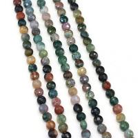 Naturliga indiska agat pärlor, Indian Agate, Flat Round, DIY & fasetterad, blandade färger, 6mm, Såld Per Ca 14.17 inch Strand