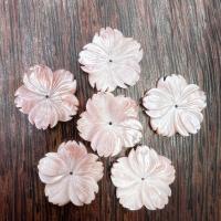 Pink Shell Bead Cap Flower Carved DIY pink Sold By PC