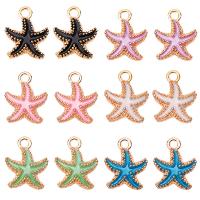 Zink legering emalje vedhæng, Zinc Alloy, Starfish, guldfarve belagt, mode smykker, flere farver til valg, nikkel, bly & cadmium fri, 15x18mm, Ca. 100pc'er/Bag, Solgt af Bag