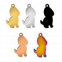 Stainless Steel Animal Pendants Titanium Steel Dog Vacuum Ion Plating DIY Sold By PC