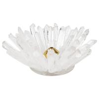 Røgelse Sæde, Clear Quartz, med Zinc Alloy, Flower, guldfarve belagt, forskellige stilarter for valg, blandede farver, 80-90mm, Solgt af PC