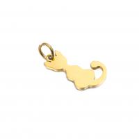 Acciaio inossidabile Animal Ciondoli, 304 acciaio inox, Gatto, gioielli di moda, nessuno, 19x9mm, Venduto da PC