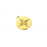 Stainless Steel Pendants 304 Stainless Steel Round Vacuum Ion Plating fashion jewelry Sold By PC