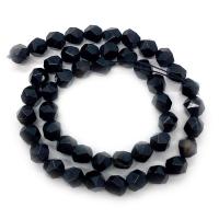 Naturlig svart agat pärlor, Rund, Star Cut Faceted & DIY & olika storlek för val, svart, Såld Per Ca 14.96 inch Strand