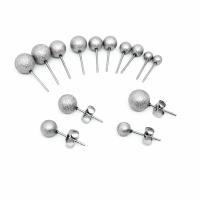 Stainless Steel Stud Øreringe, 304 rustfrit stål, Runde, maskine poleret, mode smykker & poleret & du kan DIY & Unisex & forskellig størrelse for valg, oprindelige farve, Solgt af PC