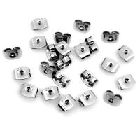 316 acciaio inox Tensione Ear Nut, macchina lucidato, DIY & unisex, colore originale, 6x4.50mm, 5000PC/borsa, Venduto da borsa