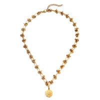 Colar de jóias de aço inoxidável, Aço inoxidável 304, with 1.97inch extender chain, joias de moda & unissex & com strass, Mais cores pare escolha, 6mm,16*19mm, comprimento Aprox 17.72 inchaltura, vendido por PC