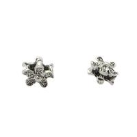 Perles en argent sterling 925, fleur, Vintage & DIY, 6.50x5mm, Trou:Environ 1.5mm, Vendu par PC