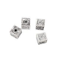 925 Sterling Silver Pärlor, Square, Vintage & DIY, 9.60x9.10mm, Hål:Ca 1.8mm, Säljs av PC