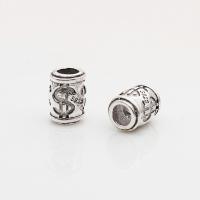 925 Sterling Silver Pärlor, Round Tube, Vintage & DIY, 6x8mm, Hål:Ca 3mm, Säljs av PC