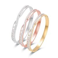 Titantium acciaio bracciale, gioielli di moda & unisex & con strass, nessuno, 58x50mm, Lunghezza 17 cm, Venduto da PC