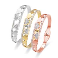 Titantium acciaio bracciale, Cuore, gioielli di moda & unisex & con strass, nessuno, 60x12x48mm, Venduto da PC