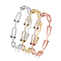 Titantium acciaio bracciale, gioielli di moda & unisex & con strass & cavo, nessuno, 58x8x48mm, Lunghezza 17 cm, Venduto da PC