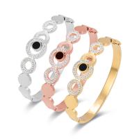 Titantium acciaio bracciale, gioielli di moda & per la donna & con strass, nessuno, 58x48mm, Lunghezza 17 cm, Venduto da PC