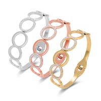 Titantium acciaio bracciale, gioielli di moda & per la donna & con strass & cavo, nessuno, 60x16x48mm, Venduto da PC