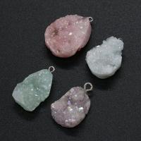 Ice Quartz Akaatti Pendant, Epäsäännöllinen, Unisex, enemmän värejä valinta, 20x25-23x30mm, Myymät PC