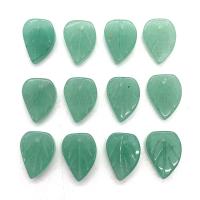 Aventurine Μενταγιόν, Πράσινη Aventurine, Φύλλο, Σκαλιστή, DIY, πράσινος, 10x19mm, Sold Με PC