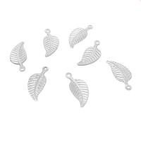 Pendants Jewelry Cruach dhosmálta, 304 Cruach dhosmálta, Leaf, snasta, snasta & DIY & unisex, dath bunaidh, 14x6x0.30mm, Poll:Thart 1mm, Díolta De réir PC