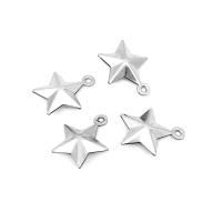 Pendants Jewelry Cruach dhosmálta, 304 Cruach dhosmálta, Star, meaisín snasta, snasta & DIY & unisex, dath bunaidh, 14.50x12.50x4mm, Poll:Thart 1mm, 100ríomhairí pearsanta/Mála, Díolta De réir Mála