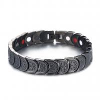 Bijoux bracelet en acier inoxydable, Acier inoxydable 304, bijoux de mode & pour homme, noire, 12mm, Longueur Environ 7.87 pouce, Vendu par PC