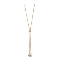 Messing armbånd kæde, med Cubic Zirconia, Stick, 14.000 guldfyldte, Justerbar & du kan DIY, gylden, nikkel, bly & cadmium fri, Længde 3.98 inch, 2pc'er/Lot, Solgt af Lot